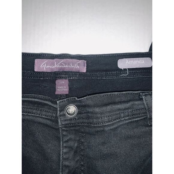 22W Gloria Vanderbilt Amanda Average Jeans Womens Black Denim 42 x 29 Stretch - Picture 3 of 12